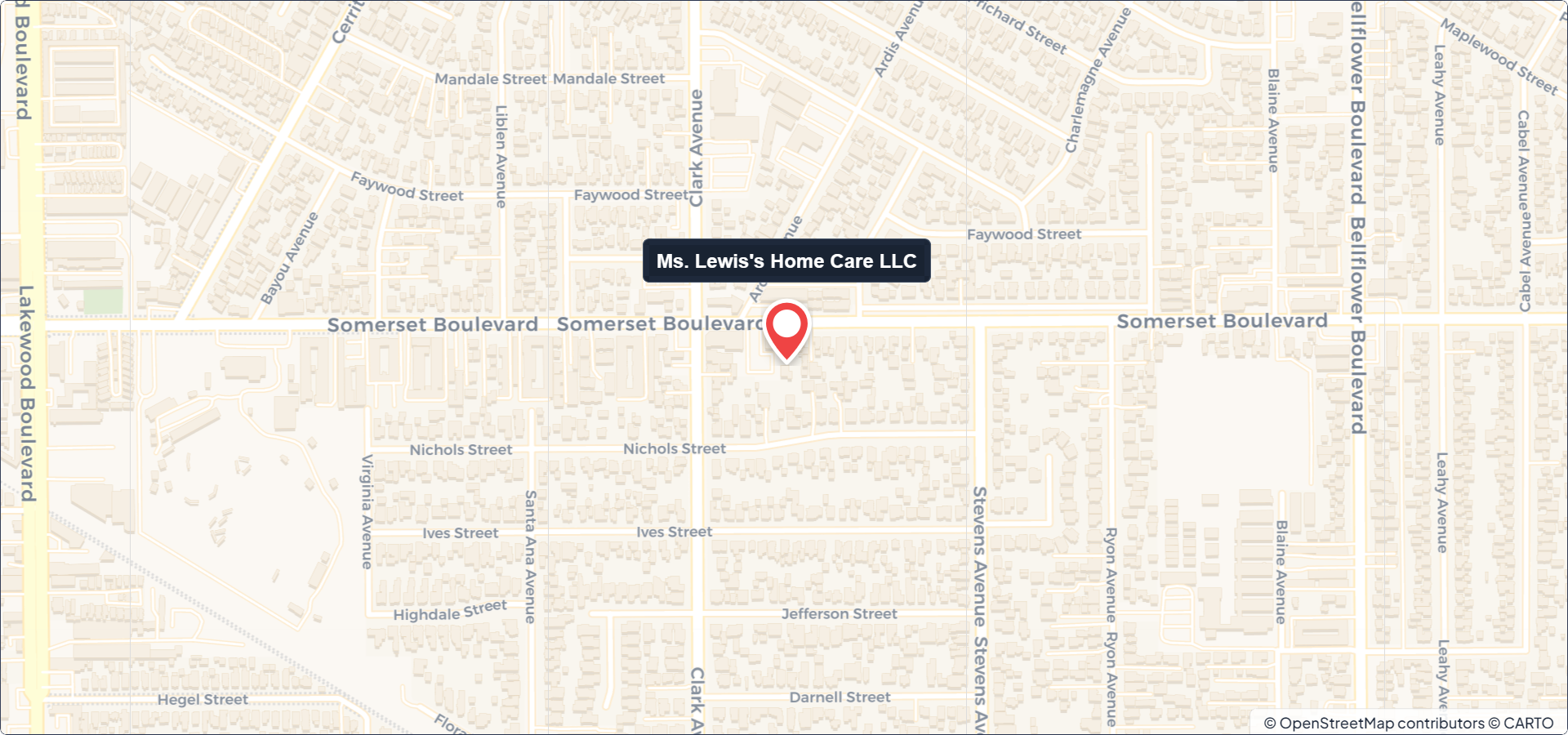 Bellflower Map Placeholder showing 9430 Somerset Blvd, Bellflower CA